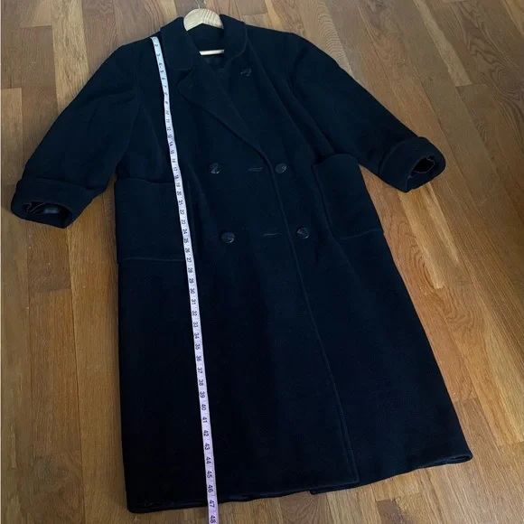 Black Regency Cashmere Double Breasted Trench Coat, Very Warm - 10 - Picture 6 of 8